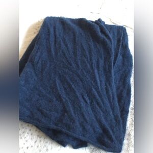 J Crew 100% cashmere navy oversized scarf